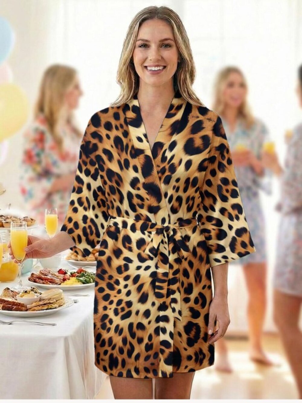 Leopard Print Satin Robe XL Size Extra Large Sexy NWT Gift For Her